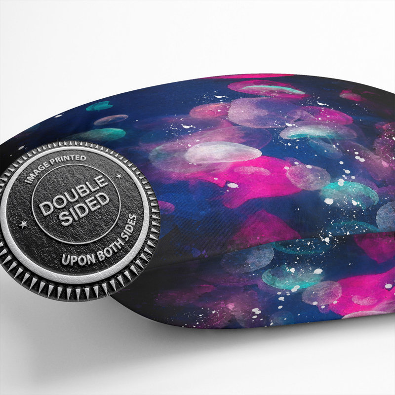 Many Jellyfish Paint Splash Cushion with Filling, 40cm H x 40cm W x 15cm D