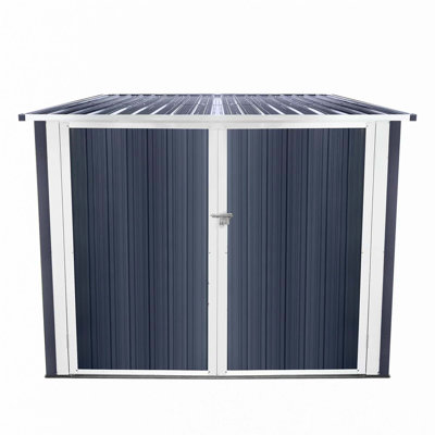 GRILLO HOME Bicycle Outdoor Steel Storage Shed ,Stores 4 Bikes,Grey