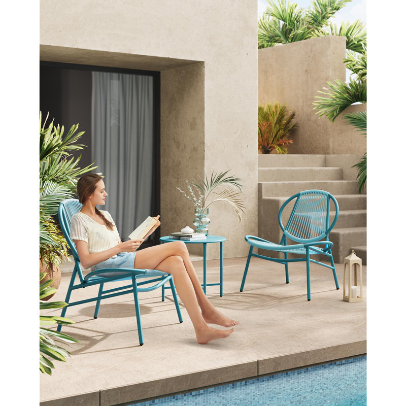 Patio Dining Set with, Blue