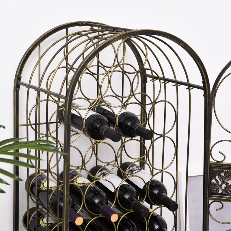 Support à vin moderne en fer forgé pour 45 bouteilles