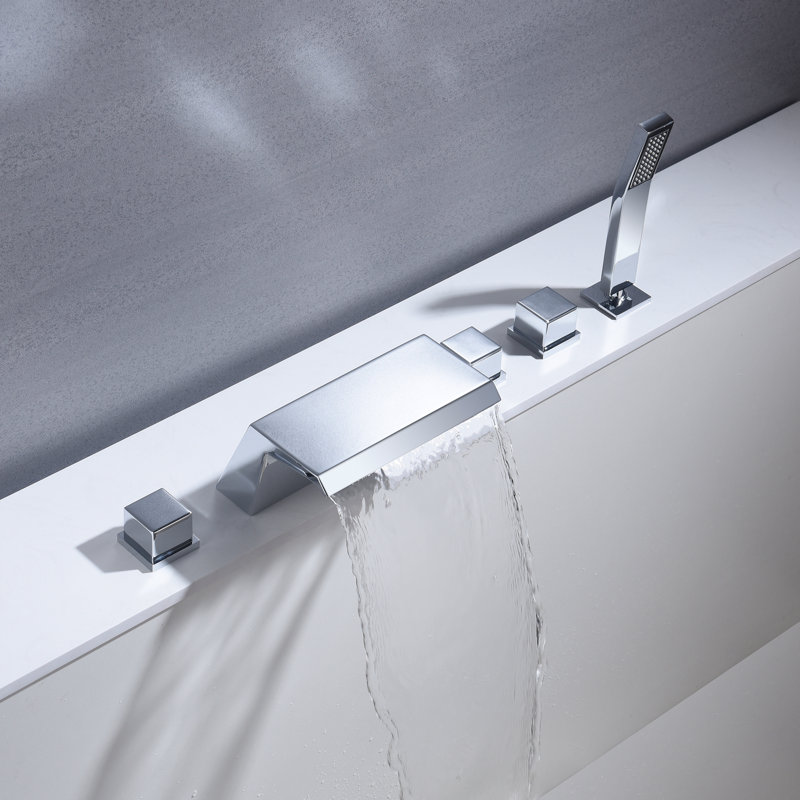 1 Handle Deck Roman Tub Faucet with Diverter, Chrome