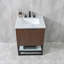 Meuble-lavabo en marbre de 24 po avec lavabo encastré en céramique Carrara-1394441909