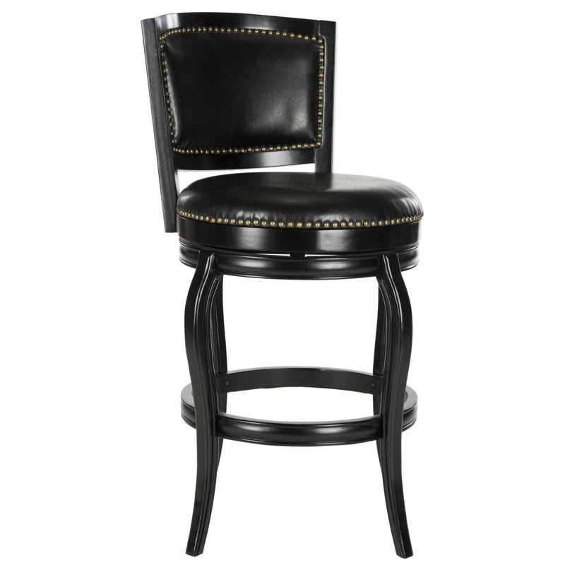 Tabouret de bar pivotant 29 po Brockway, Noir, Noir