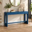 Console d'entrée en bois avec placage de chêne, tiroir et pied ovale ajouré