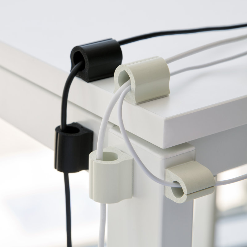 Ensemble de 18 attaches pour attaches de câbles D Wings, Blanc