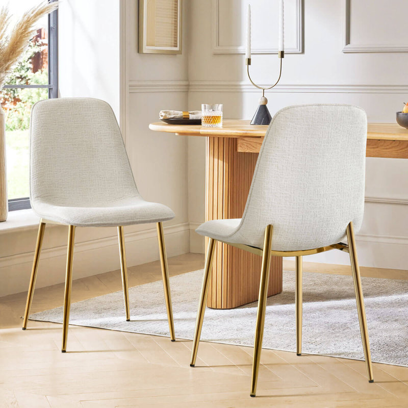 Chaise de salle à manger en chenille 19,5 po Chenille, Beige