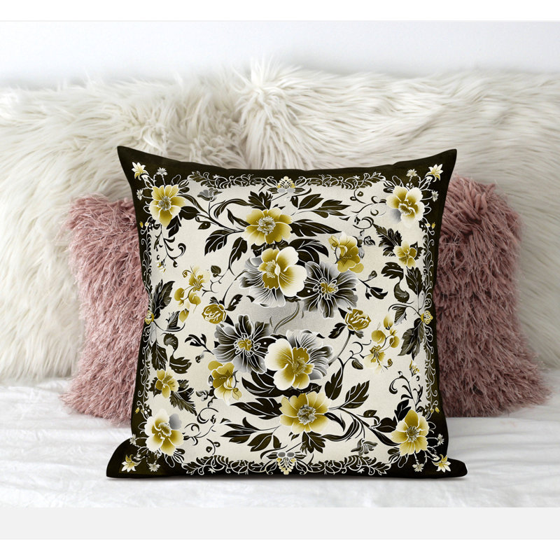 Floral Outdoor Reversible Throw Pillow, 18" H x 18" W