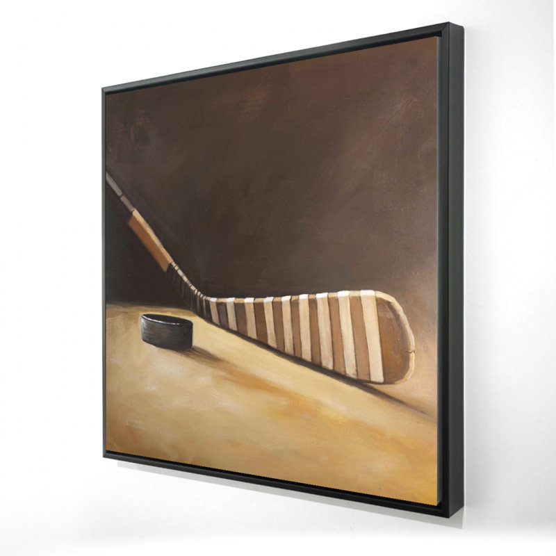 «Stick and Hockey Puck», toile encadrée - Sports Home Decor, H 25,25 po x l 25,25 po