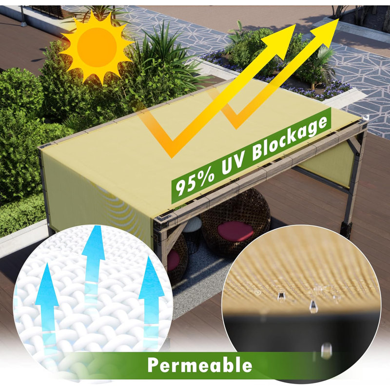 Housse de remplacement pour auvent ColourTree Pergola - 260 g / m², protection solaire UPF 50+ pour patio, jardin, cour, Gris