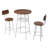 3-Piece Bar Table Set With 2 Bar Stools – Modern Pub Table With Backrests & Storage Shelf