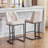 Set Of 2, Modern Upholstered Bar Stool With Button-Tufted Backrest, Counter Height Chair With Sturdy Metal Frame, Comfortable Padded Seat For Kitchen, Bar, Or Dining Room-104200214