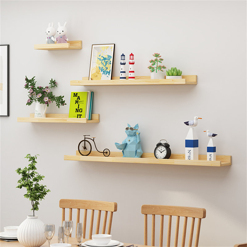 Tablette murale flottante en bois massif, H 1,96 po x l 47,24 po x P 5,9 po