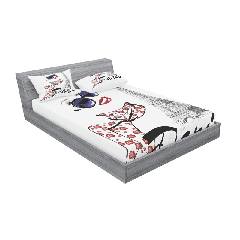 Microfiber Sheet Set, Queen Sheet Set with Fitted Sheet