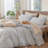 MooMee Striped Duvet Cover Set 100% Washed Cotton Linen Like Textured-111720999-114985966