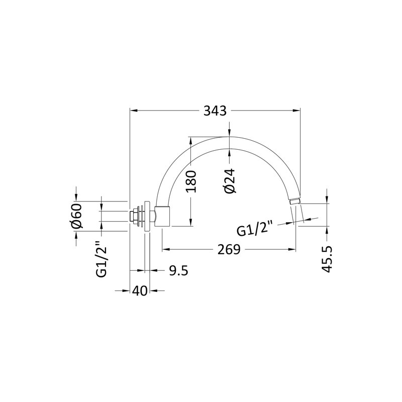 Wall Mounted Curved Arm