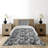 Skull Polyester Chevron / Zig Zag Coverlet-1606401111