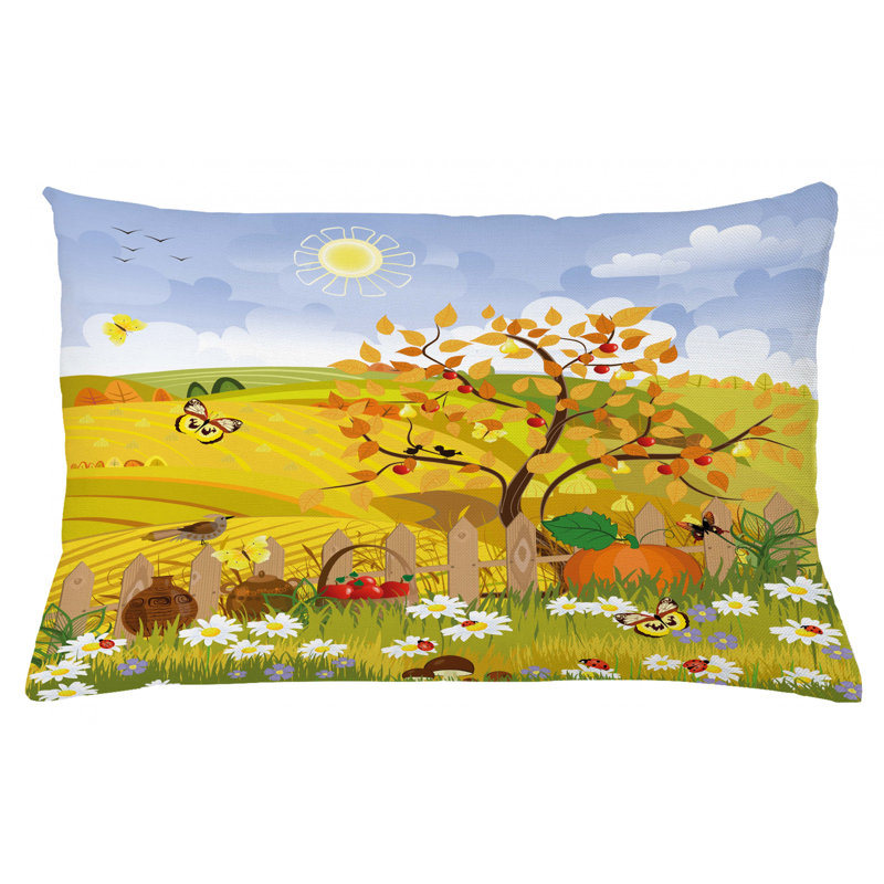 Housse de coussin lombaire intérieur/extérieur automne, 16 po x 26 po