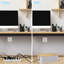 Cable Management Box Organizer, Set Of 2 Bamboo Lid Large Storage Wire Holder To Conceal Hide Surge Protector, Power Strips Cord On Desk Floor, With 5 Cables Tape For Home Office Computer TV USB Hub