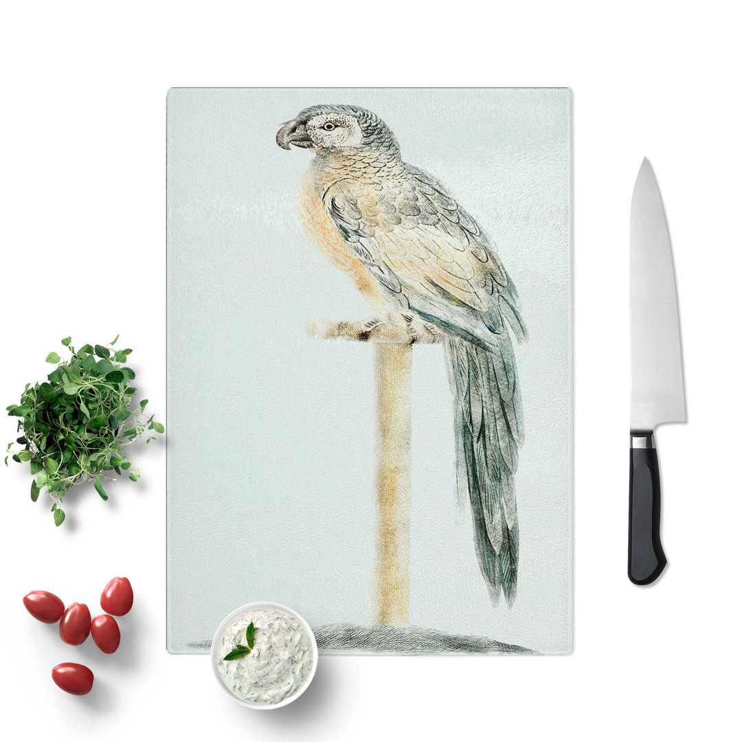 Tempered Glass Perched Parrot by Johan Teyler Chopping Board