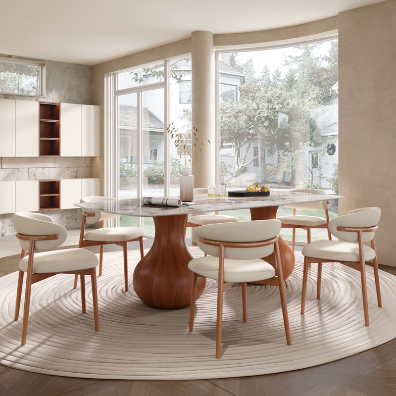 Ensemble de 7 grandes tables de salle à manger 87 "/ 94" à base lourde en noyer, H 29,5 po x l 94 po x P 43,3 po, Noyer