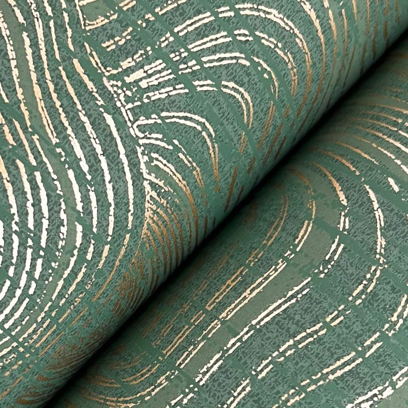 Geodes Abstract Metallic Wallpaper Double Roll, Green