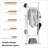  Solid Rubber Wood Freestanding Coat Rack, Antique White, Easy Assemble Storage for Entryway Bedroom Living Room-92141115