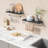 Floating Bathroom Shelves Wall Mounted, Modern Bathroom Organizer with Tower Bar,Set of 2-1698233408