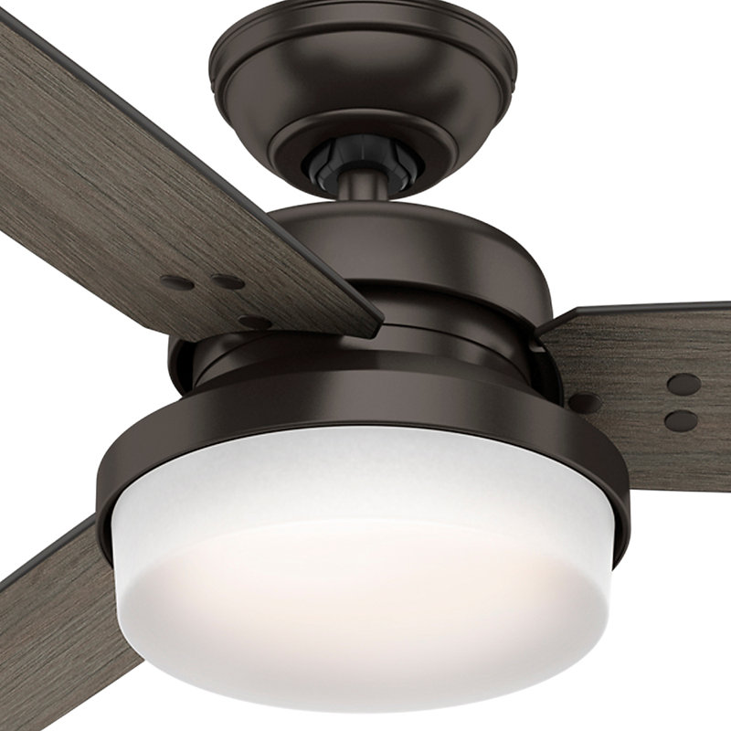 52" Sentinel 3 -Blade Standard Ceiling Fan with Remote Control and Light Kit Included, Premier Bronze