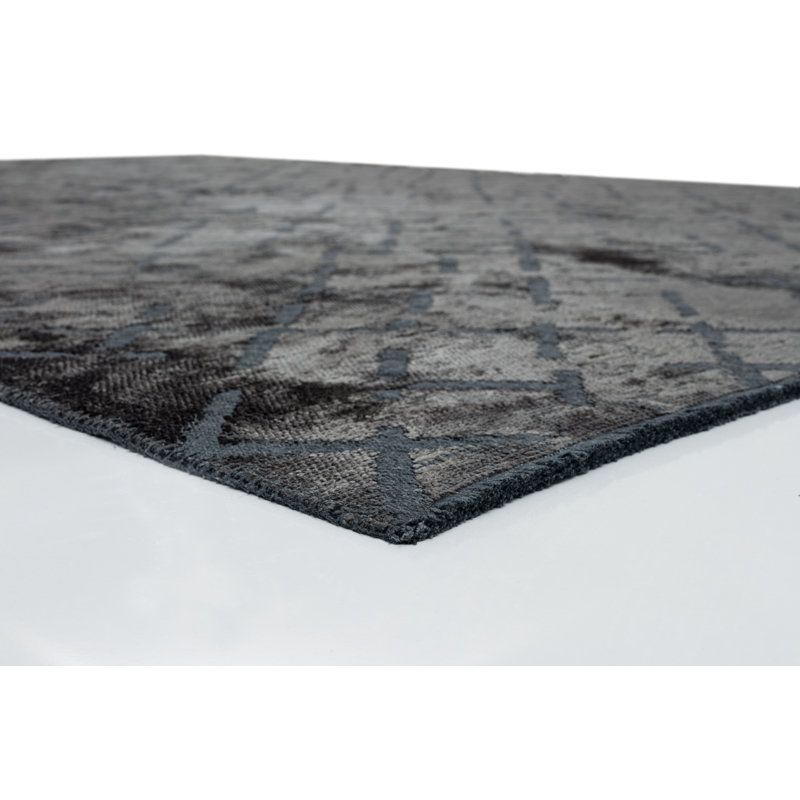 Rapture Dark Blue/Gray/Black Geometric Luxury Area Rug, Rectangle 7'10" x 11'2"