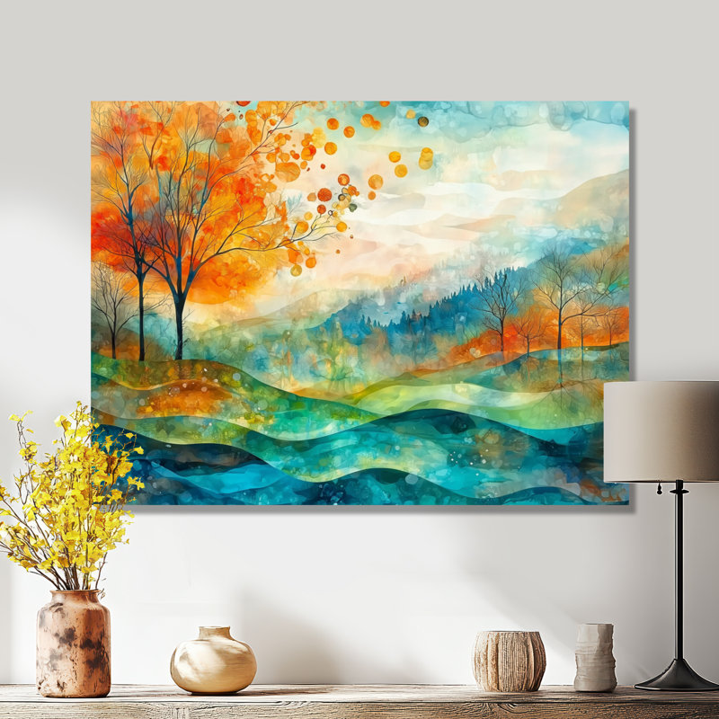 «Whispers In The Wind Abstract Prairies I», impression d'art sur paysages, prairies, H 12 po x l 20 po x P 0,84 po