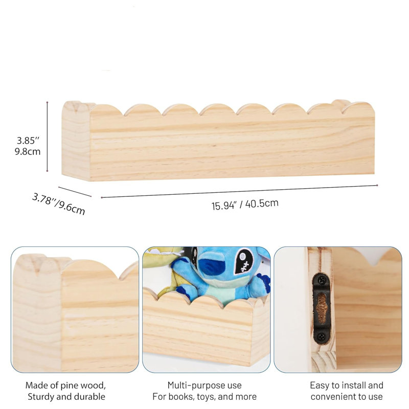 Nursery Bookshelf for Wall,Kids Floating Shelves 4 Pack