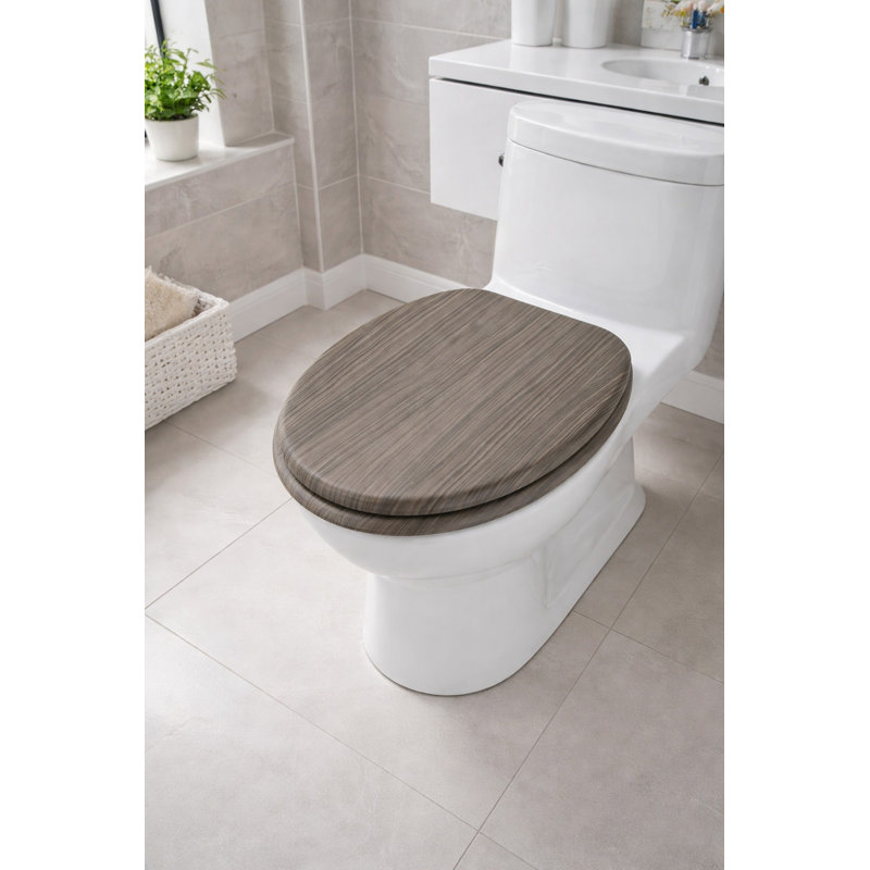 Wooden Toilet Seat With Unique Design 18 Inch Mdf Wood