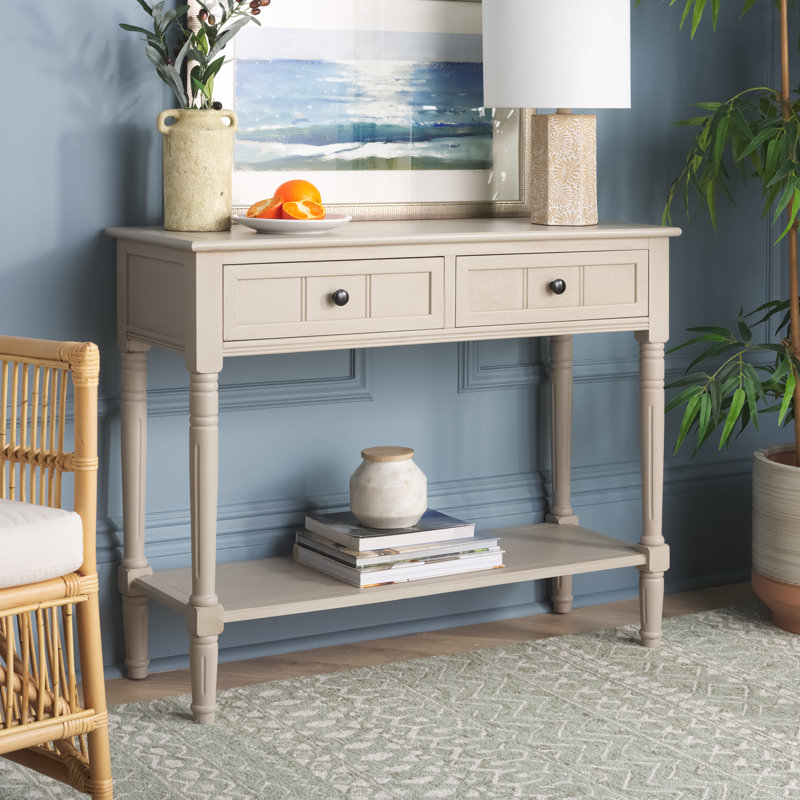 Console en bois massif 35,8 po Malmesbury, Gris rétro