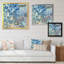 «Green and Blue Grunge Circle Art», reproduction d'art sur toile encadrée-1330791136-1330791143