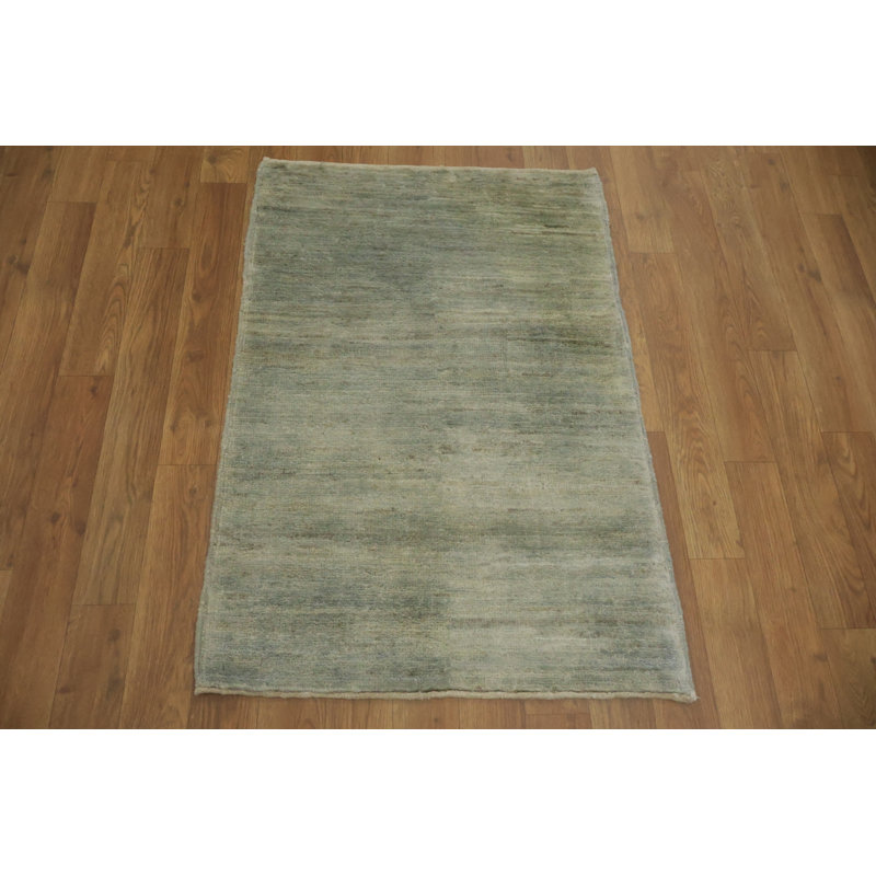 Solid Gray Gabbeh Style Traditional Wool Rug 2x3