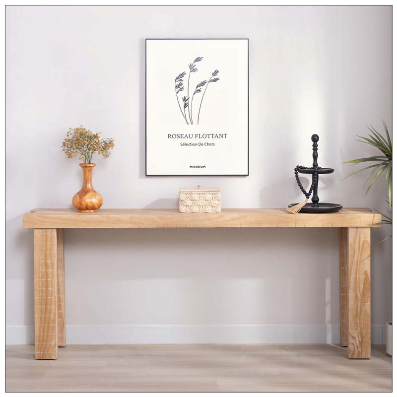 Rustic Natural Wood Console Table
