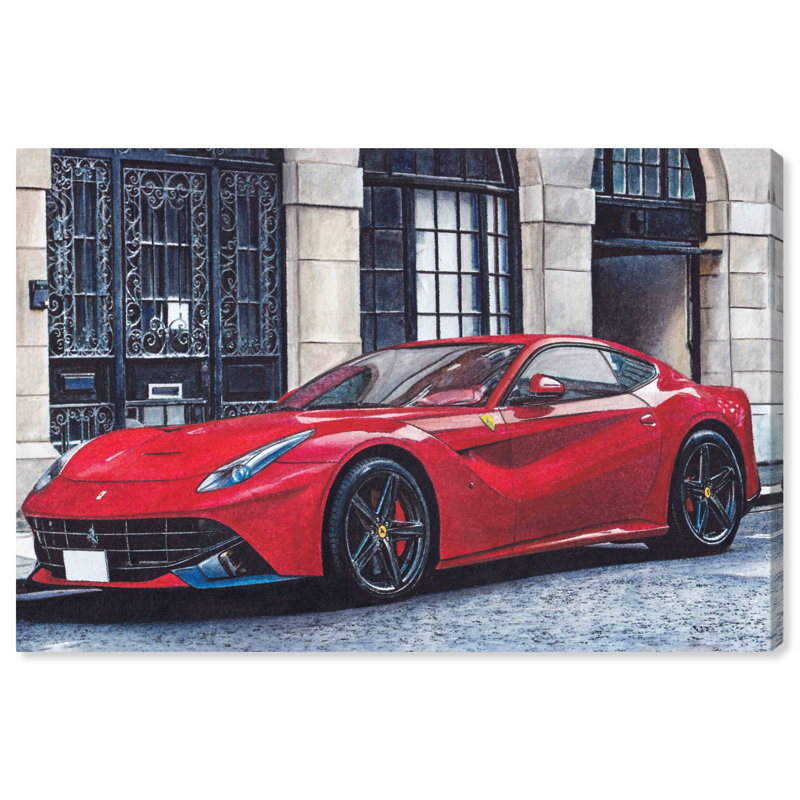 Transport, rouge, transport traditionnel - Impression sur toile, H 10 po x l 15 po, Toile tendue