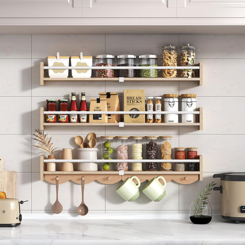 Wooden Floating Shelf  Coat Rack