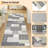 2x6 Modern Runner Rug, Geometric Patchwork, Non-Slip, Washable, Low Pile, Hallway, Foldable, Contemporary Carpet, Laundry, Gray, Camel.-52046517