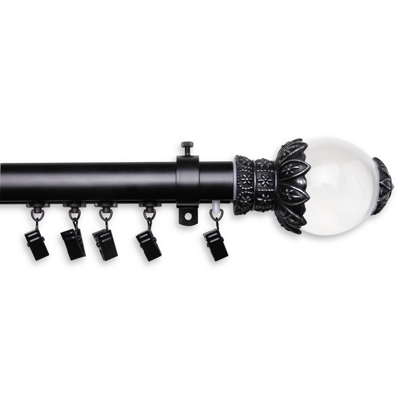 Ringler Steel Adjustable Single Curtain Rod, 28" - 48" W