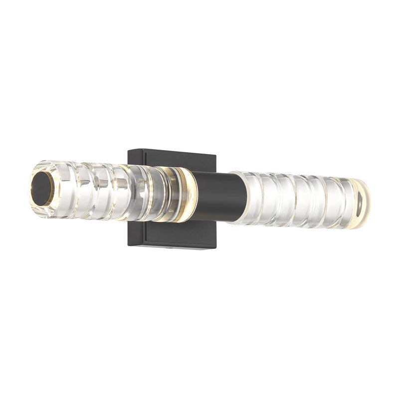 Luminaire de salle de bain Beale, 28 po de largeur, Noir, Noir