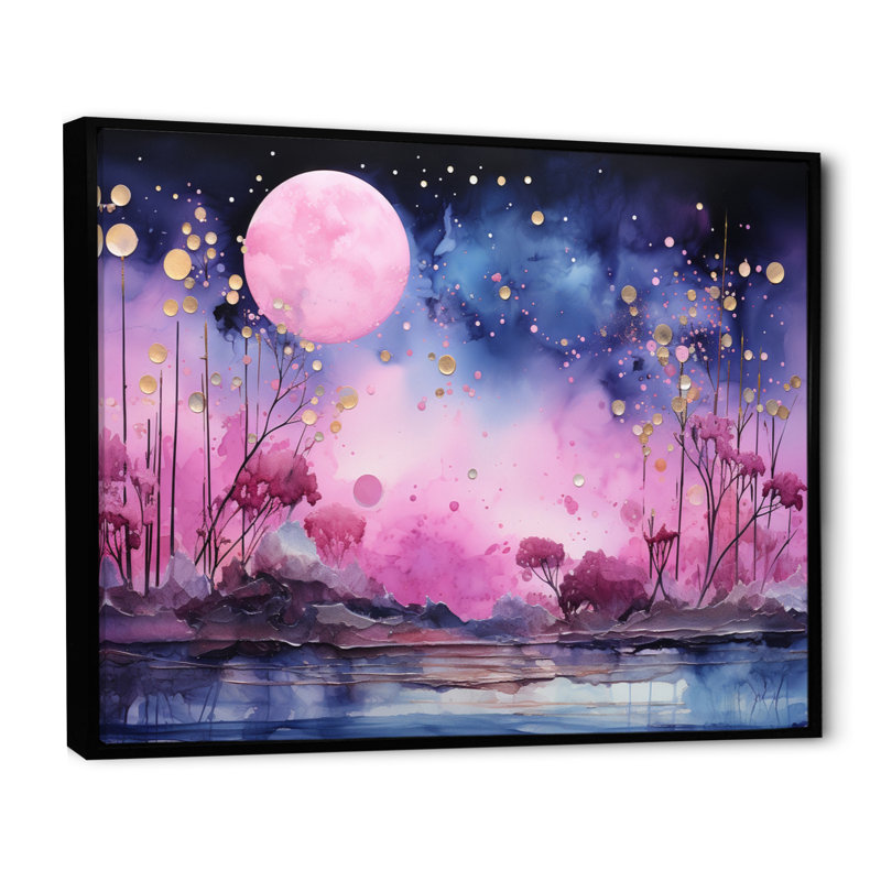 Cosmic Collage II - impression, Cadre flottant noir, H 30 po x l 40 po x P 1,5 po