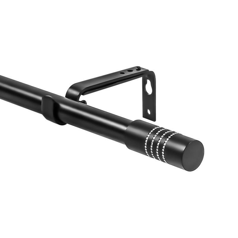 Tringle à rideaux simple Almazan, 84 po à 120 po, Noir