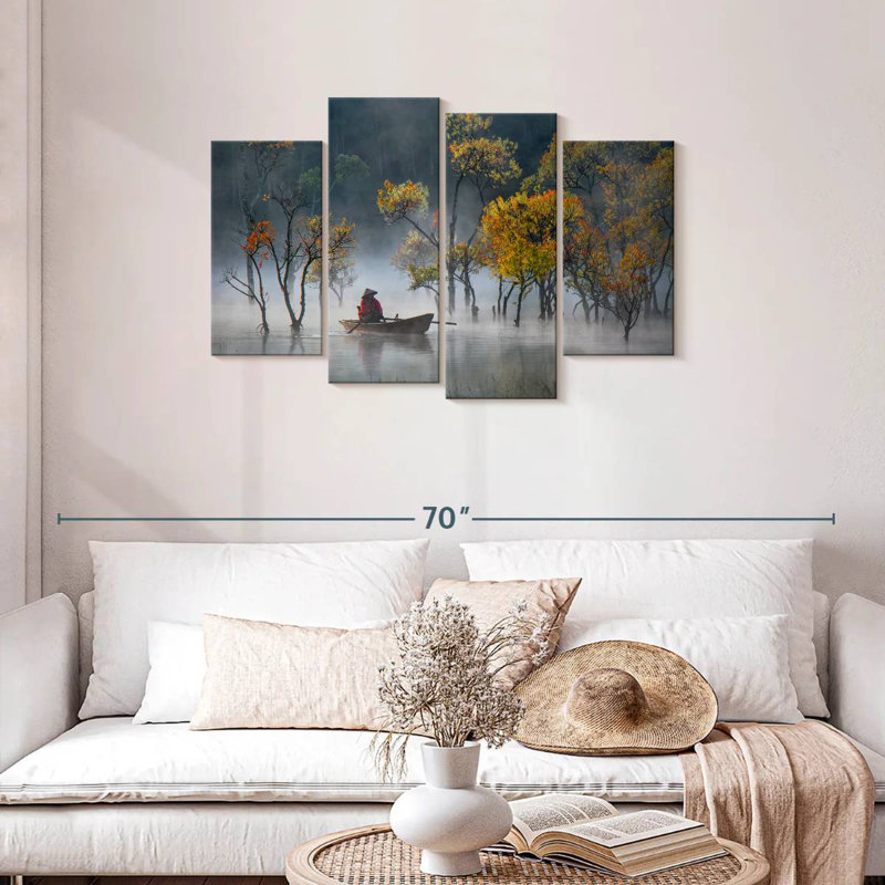 Senne Fishing In The Mist, 27" H x 43" W
