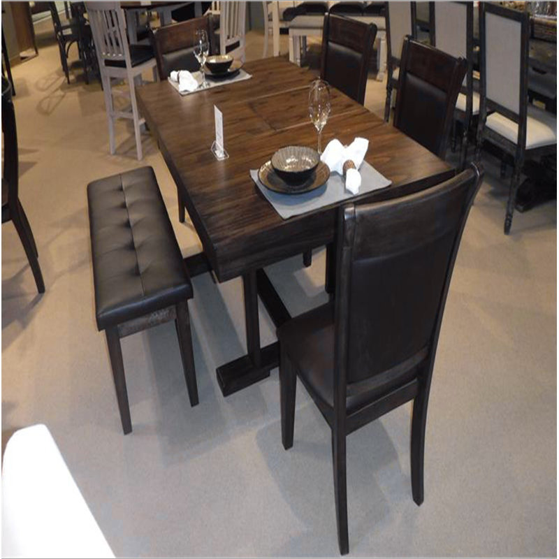 Table de salle à manger 6 pièces Transitional, 6 pièces: table, banc, 4 chaises