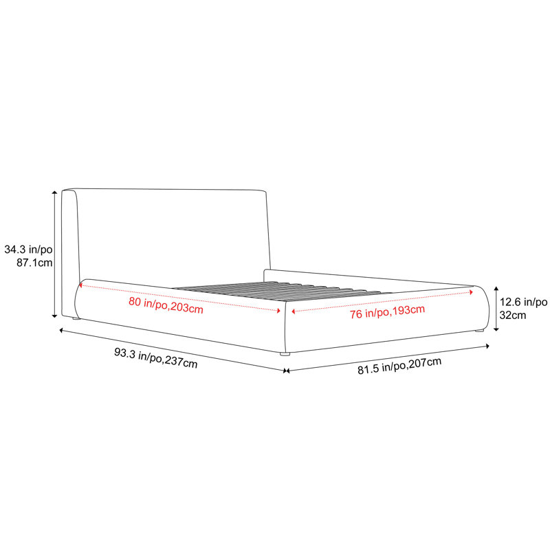 Valencia Aubrey King Size Bed Frame, Light Grey