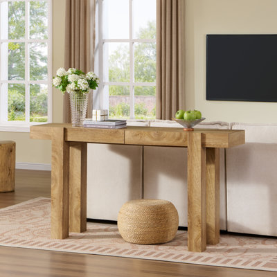63'' Farmhouse Console Table With Wooden Narrow Design And Extra Long Structure For Living Room & Entryway