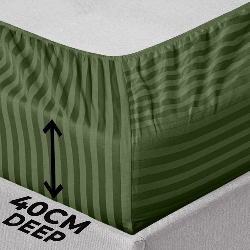 Gerde Super Soft Microfiber Extra Deep Fitted Sheet, Olive Green, Single (91 x 190cm)