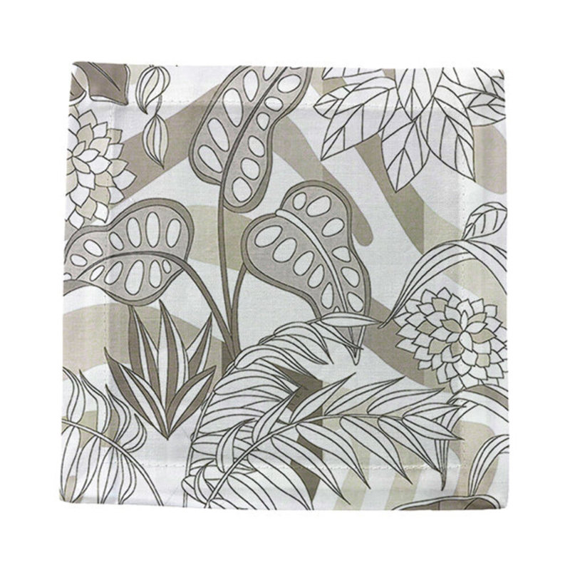 Sabi Jungle Hemstitch Cocktail 6" Linen/Cotton Napkin, Neutral