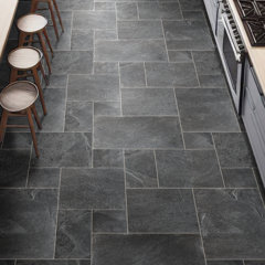 Black Pearl 16″ x 16″ Gauged Slate Tile - Beyond Flooring